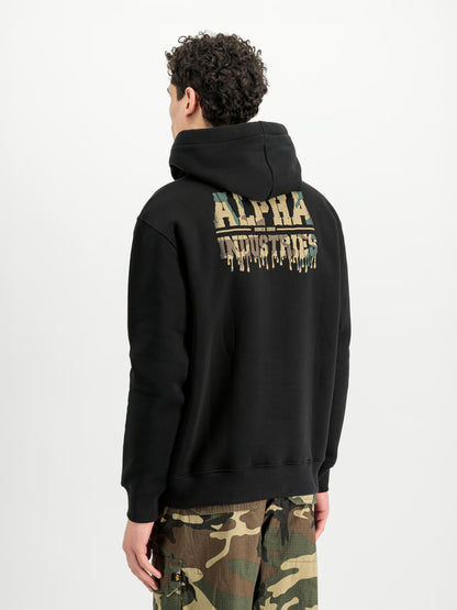 SUDADERA CAPUCHA "DRIPPING CAMO PRINT" - NEGRO - ALPHA INDUSTRIES | 268338