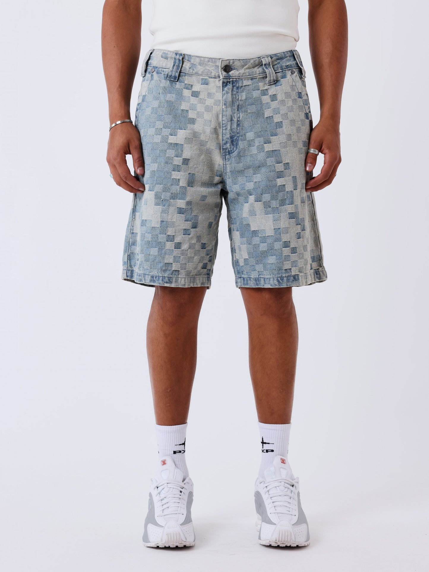 BERMUDA CUADROS JEANS - AZUL - PROJECT X PARIS | PXP 2694115