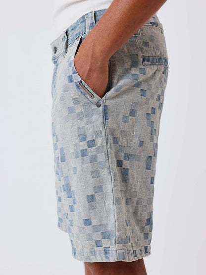BERMUDA CUADROS JEANS - AZUL - PROJECT X PARIS | PXP 2694115