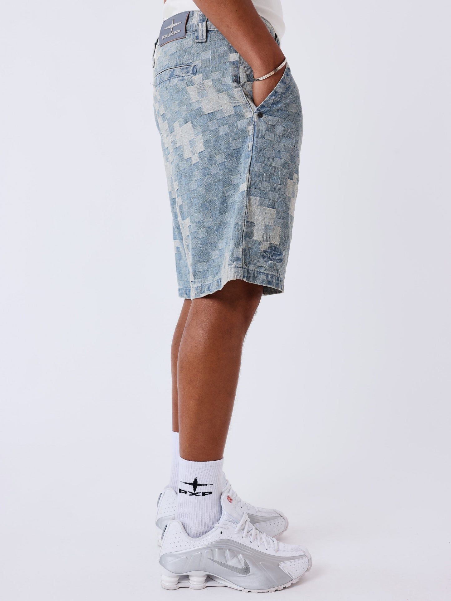 BERMUDA CUADROS JEANS - AZUL - PROJECT X PARIS | PXP 2694115
