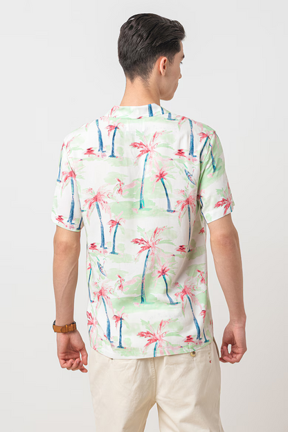 CAMISA DE MANGA CORTA HAWAIANA CON ESTAMPADO INTEGRAL DE PALMERAS - MULTICOLOR - SCOTCH & SODA | 177054