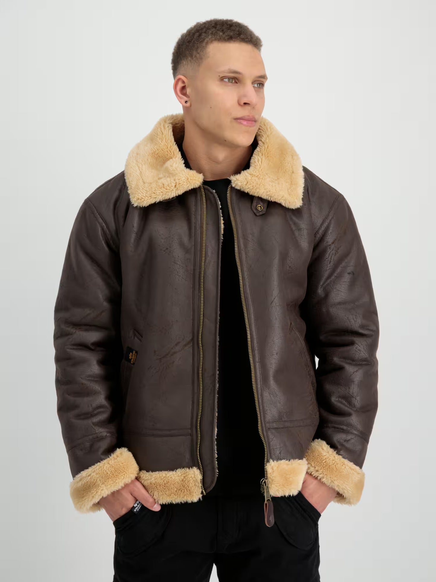 CHAQUETA DE PIEL SINTETICA "B3 FAUX LEATHER" - MARRÓN VINTAGE - ALPHA INDUSTRIES | 143106