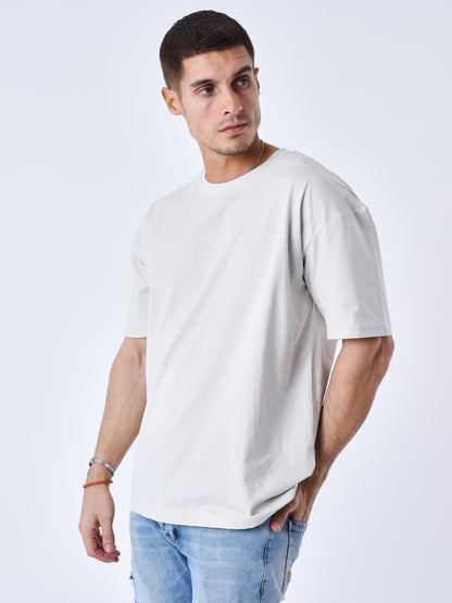 CAMISETA CON LOGO BORDADO - GRIS CLARO - PROJECT X PARIS | T231014_GG