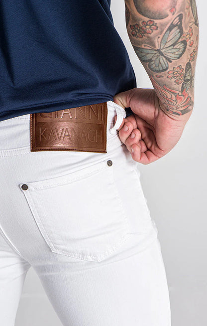 VAQUEROS SKINNY "911" - WHITE - GK - Blue Denim