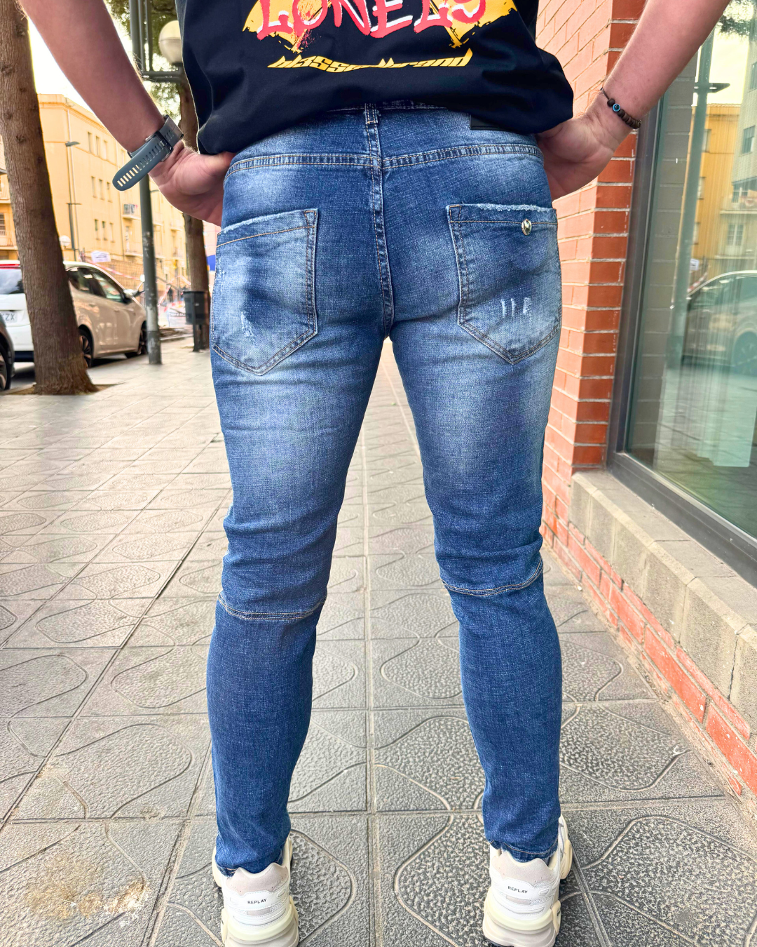 PANTALÓN VAQUERO CREMALLERA SKINNY "ICON" - AZUL - OVDS