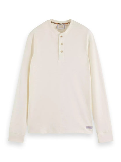 CAMISETA DE MANGA LARGA CON CUELLO PANADERO "HENLEY" - BLANCO ROTO - SCOTCH & SODA | 172999