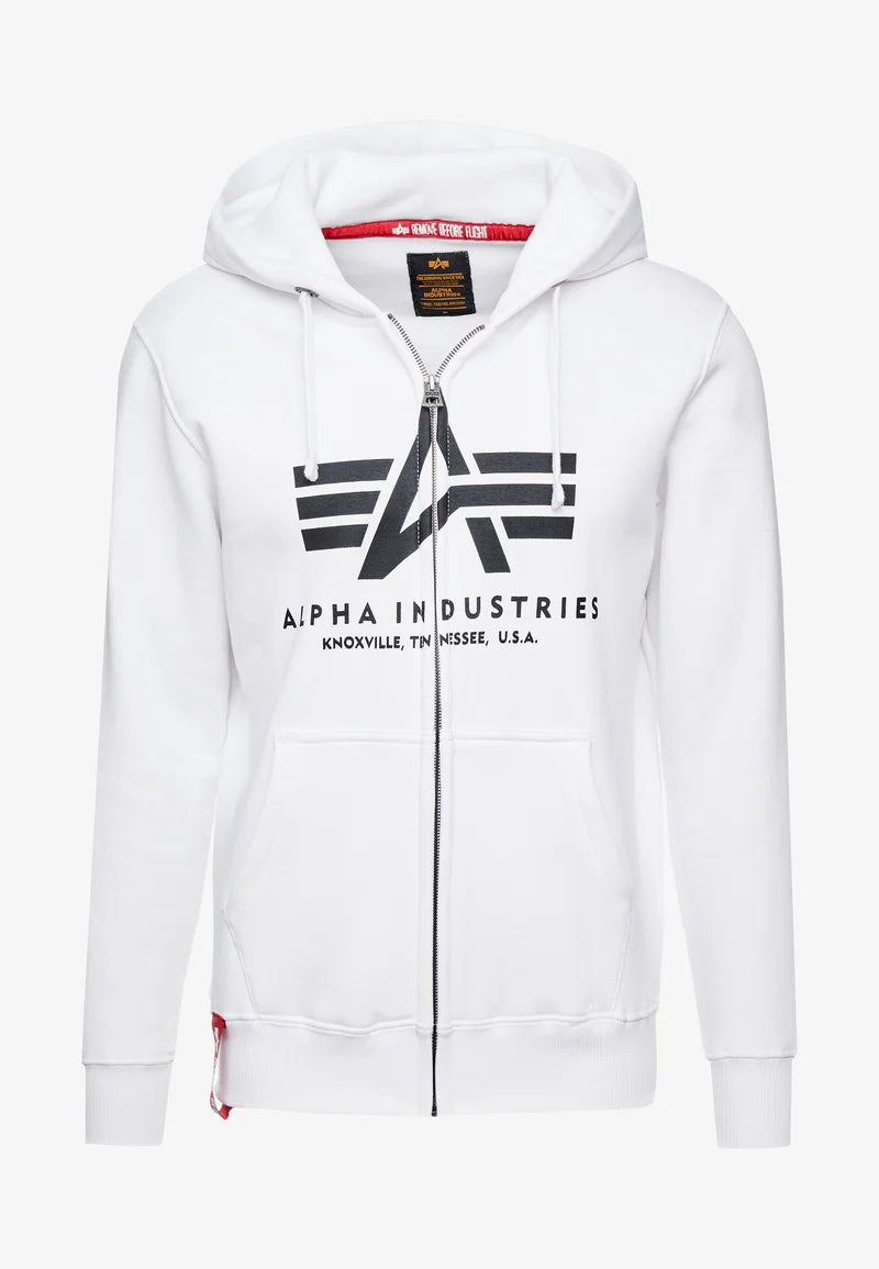 SUDADERA BÁSICA CON CREMALLERA Y CAPUCHA - BLANCO - ALPHA INDUSTRIES | 178325