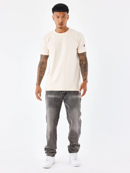 CAMISETA TECHWEAR CON LOGO BORDADO - BEIGE - PROJECT X PARIS | 2310067-IV