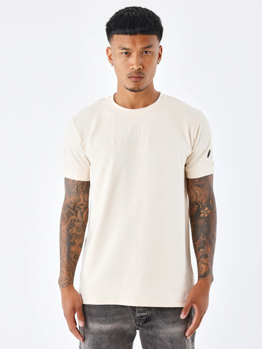 CAMISETA TECHWEAR CON LOGO BORDADO - BEIGE - PROJECT X PARIS | 2310067-IV