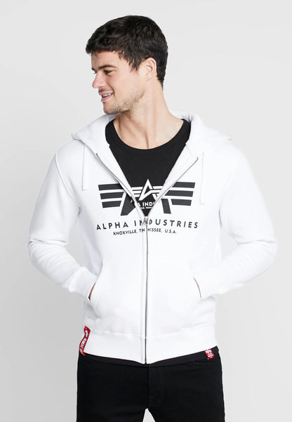 SUDADERA BÁSICA CON CREMALLERA Y CAPUCHA - BLANCO - ALPHA INDUSTRIES | 178325