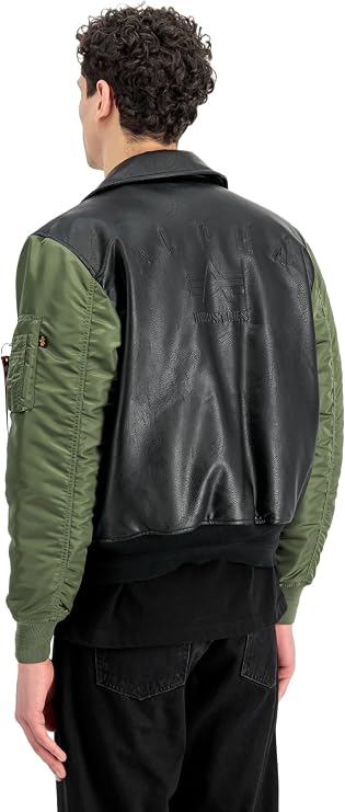 CHAQUETA BOMBER "CWU FL MOD" - NEGRO/VERDE MILITAR - ALPHA INDUSTRIES | 268140