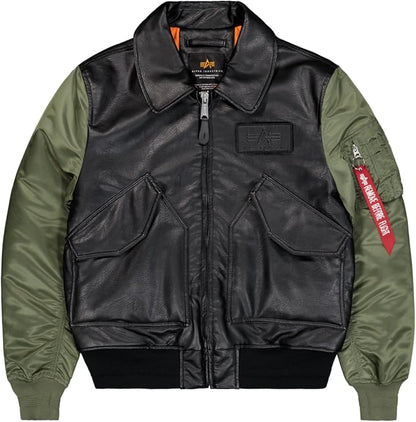 CHAQUETA BOMBER "CWU FL MOD" - NEGRO/VERDE MILITAR - ALPHA INDUSTRIES | 268140