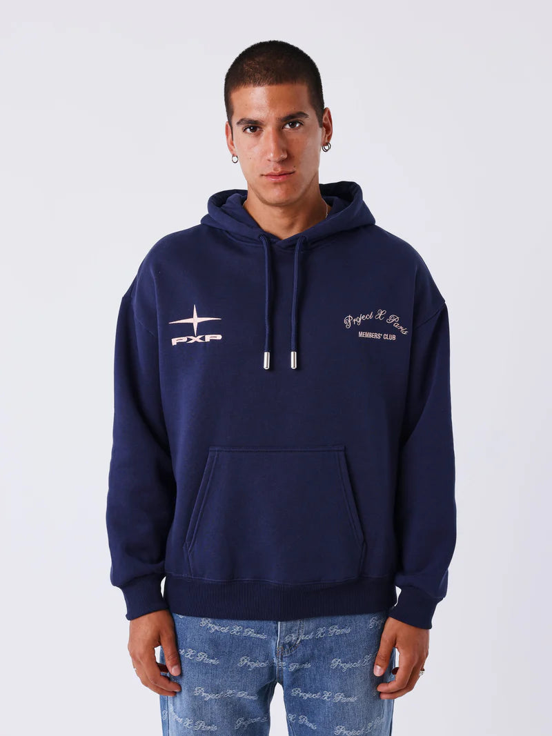 SUDADERA CON CAPUCHA "MEMBER´S CLUB" - AZUL MARINO - PROJECT X PARIS | 2522302_BS