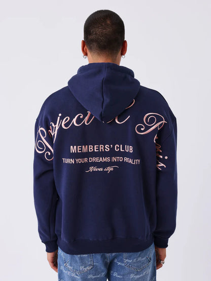 SUDADERA CON CAPUCHA "MEMBER´S CLUB" - AZUL MARINO - PROJECT X PARIS | 2522302_BS
