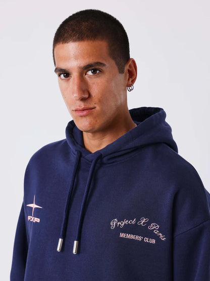SUDADERA CON CAPUCHA "MEMBER´S CLUB" - AZUL MARINO - PROJECT X PARIS | 2522302_BS