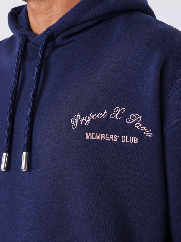 SUDADERA CON CAPUCHA "MEMBER´S CLUB" - AZUL MARINO - PROJECT X PARIS | 2522302_BS