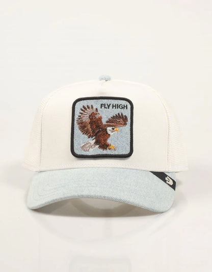 GORRA TRUCKER ÁGUILA "FLY HIGH" - WHITE/DENIM - GOORIN BROS THE FARM ANIMALS | 101-2590
