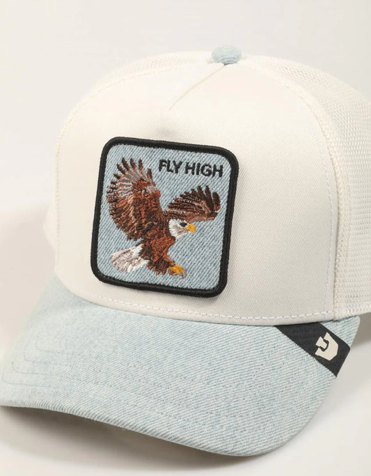 GORRA TRUCKER ÁGUILA "FLY HIGH" - WHITE/DENIM - GOORIN BROS THE FARM ANIMALS | 101-2590