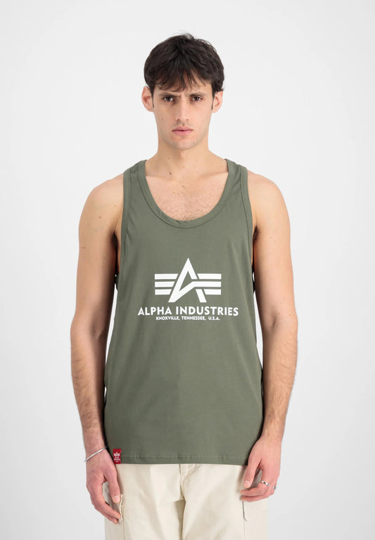 CAMISETA BÁSICA SIN MANGAS - VERDE OLIVA - ALPHA INDUSTRIES | 126566