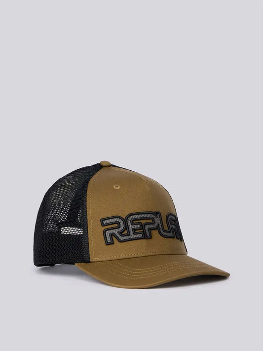 GORRA CON MAXILOGOTIPO BORDADO - MOSTAZA - REPLAY | AM4431.000.A0406
