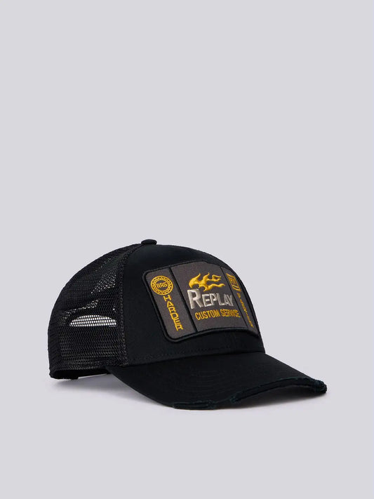 GORRA CON PARCHE CON LOGOTIPO - NEGRO - REPLAY | AM4433.000.A0406
