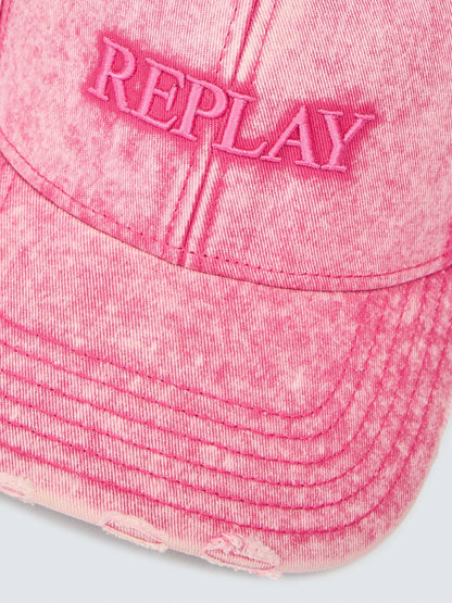 GORRA DESGASTADA CON LOGO BORDADO - ROSA - REPLAY | AX4161.006.A0113H