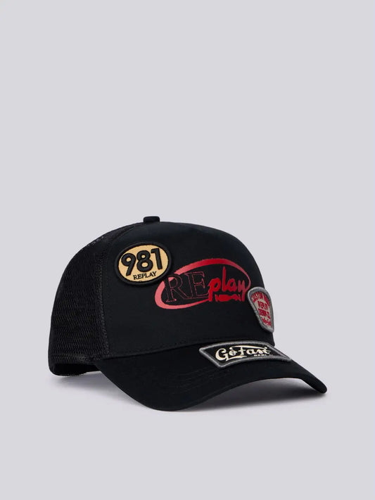 GORRA CON PARCHE Y ESTAMPADO VINTAGE - NEGRO - REPLAY | AX4345.000.A0113