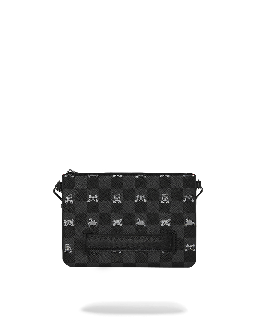 BOLSO POCHETTE CONVERTIBLE BANDOLERA GRAY PEEKING CHARACTER CHECK CROSSOVER CLUTCH - NEGRO - SPRAYGROUND | 910B8915NSZ