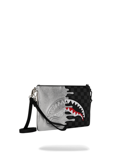 BOLSO POCHETTE CONVERTIBLE BANDOLERA SILVER SIDE DRIP CROSSOVER CLUTCH - NEGRO/GRIS - SPRAYGROUND | 910B8929NSZ