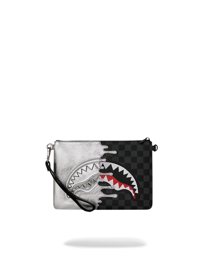 BOLSO POCHETTE CONVERTIBLE BANDOLERA SILVER SIDE DRIP CROSSOVER CLUTCH - NEGRO/GRIS - SPRAYGROUND | 910B8929NSZ