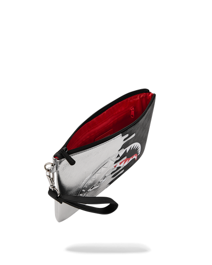 BOLSO POCHETTE CONVERTIBLE BANDOLERA SILVER SIDE DRIP CROSSOVER CLUTCH - NEGRO/GRIS - SPRAYGROUND | 910B8929NSZ