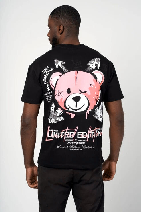 CAMISETA "FASHION BEAR" - NEGRO/ROSA - LOUIS VENDOME PARIS | LV L54