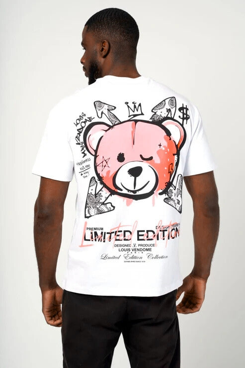 CAMISETA "FASHION BEAR" - BLANCO/ROSA - LOUIS VENDOME PARIS | LV L54