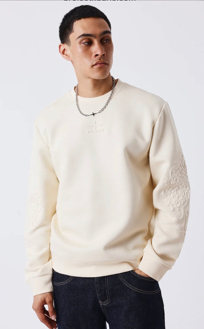SUDADERA CUELLO REDONDO CON RELIEVE - BEIGE - PROJECT X PARIS | PXP-2622325-CC