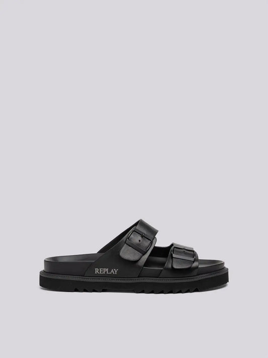 SANDALIAS DE DOBLE TIRA "HALLAN CITY" - NEGRO - REPLAY | GMF5Z.000.C0001S