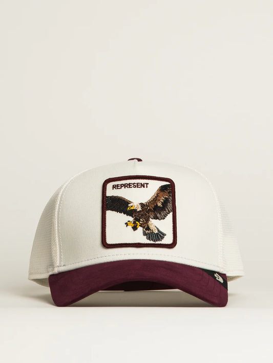 GORRA TRUCKER ÁGUILA "REPRESENT" - BEIGE/BURDEOS - GOORIN BROS THE FARM ANIMALS | 101-2968