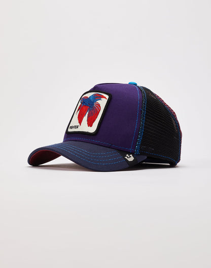 GORRA TRUCKER PEZ LUCHADOR "FIGHTER" - MORADO - GOORIN BROS THE FARM ANIMALS | 101-0010