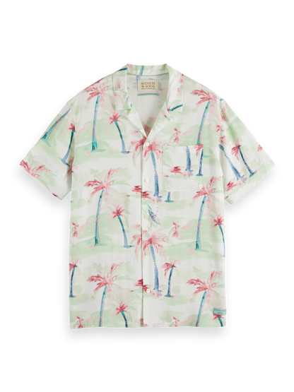 CAMISA DE MANGA CORTA HAWAIANA CON ESTAMPADO INTEGRAL DE PALMERAS - MULTICOLOR - SCOTCH & SODA | 177054