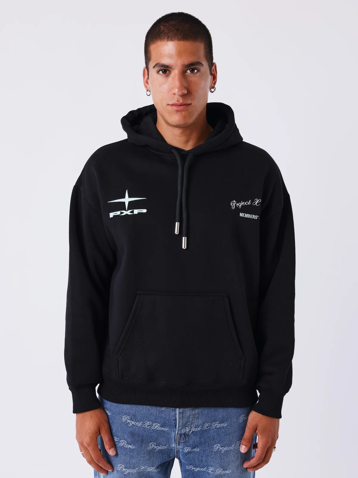 SUDADERA CON CAPUCHA "MEMBER´S CLUB" - NEGRO - PROJECT X PARIS | 2522302_BK