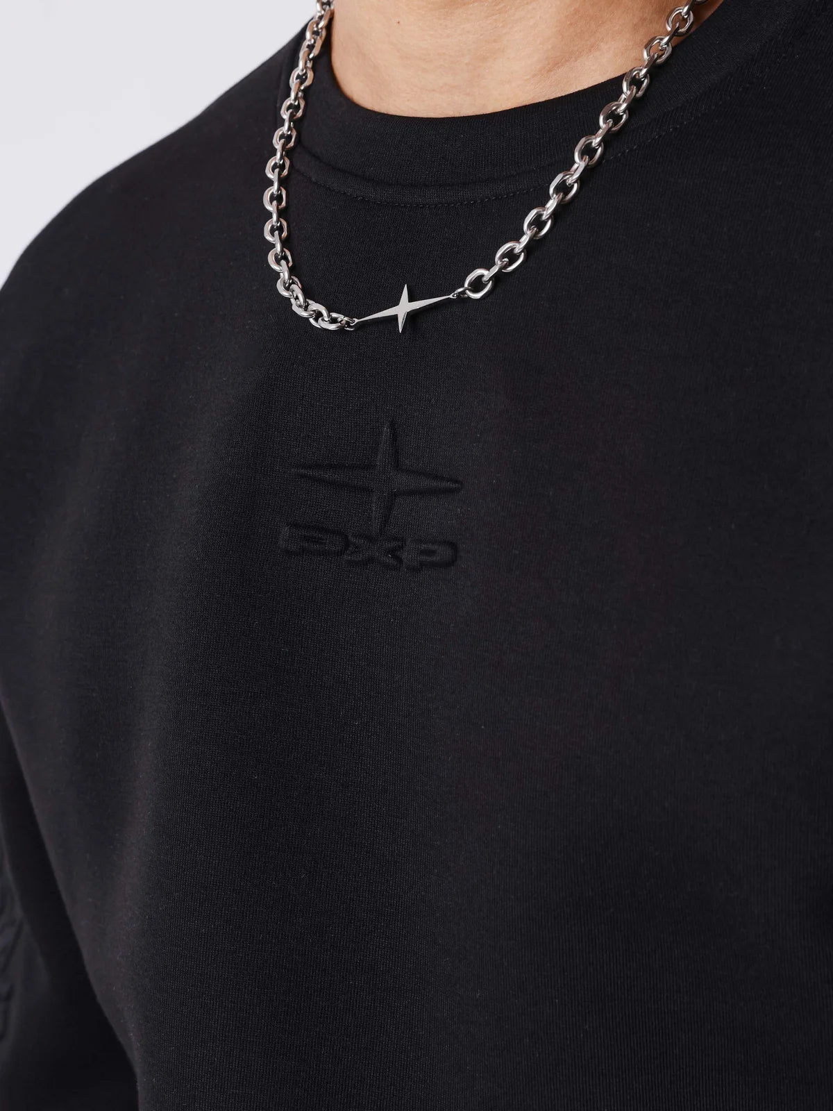 SUDADERA CUELLO REDONDO CON RELIEVE - NEGRO - PROJECT X PARIS | PXP-2622325-BK