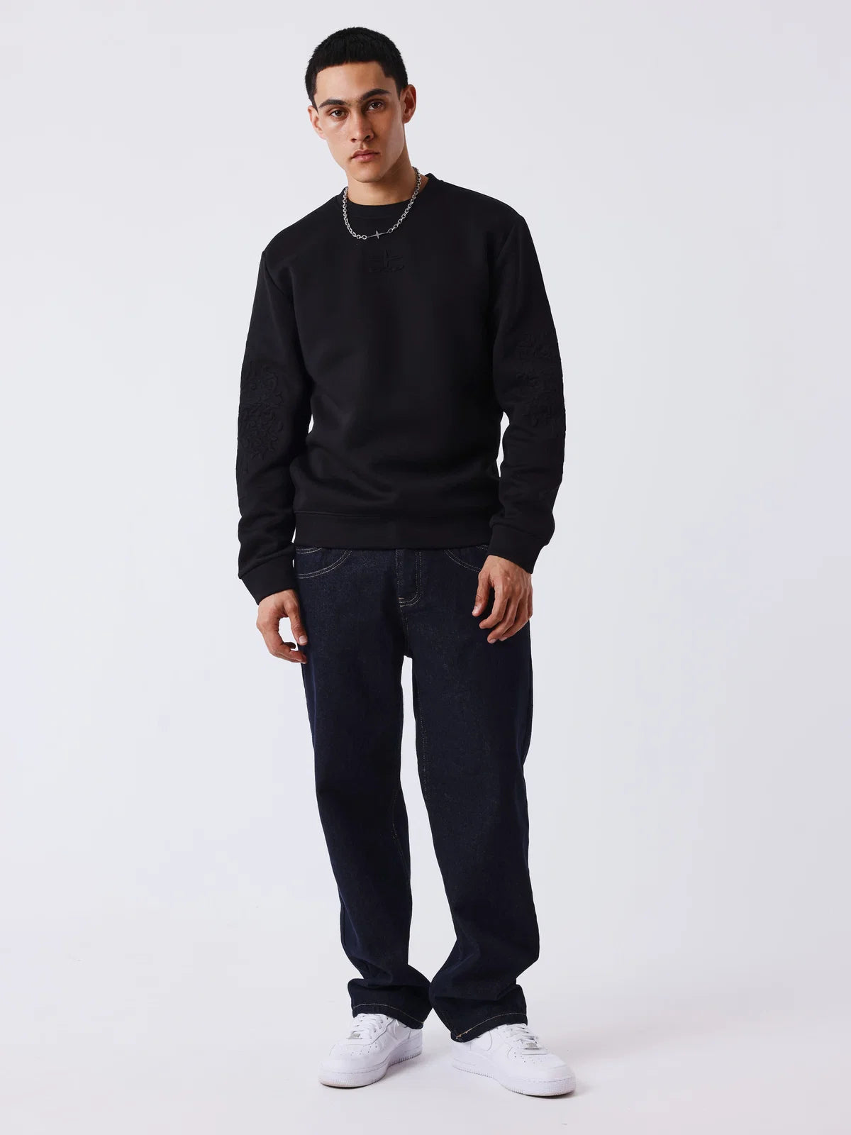 SUDADERA CUELLO REDONDO CON RELIEVE - NEGRO - PROJECT X PARIS | PXP-2622325-BK