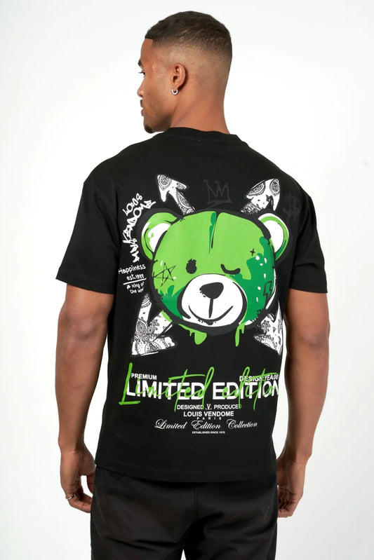 CAMISETA "FASHION BEAR" - NEGRO/VERDE - LOUIS VENDOME PARIS | LV L54