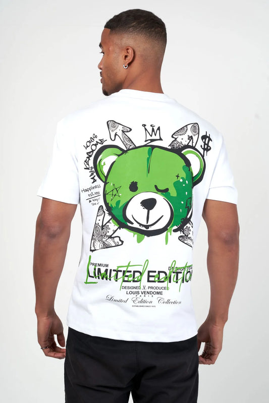 CAMISETA "FASHION BEAR" - BLANCO/VERDE - LOUIS VENDOME PARIS | LV L54