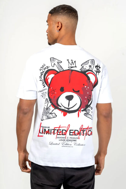 CAMISETA "FASHION BEAR" - BLANCO/ROJO - LOUIS VENDOME PARIS | LV L54