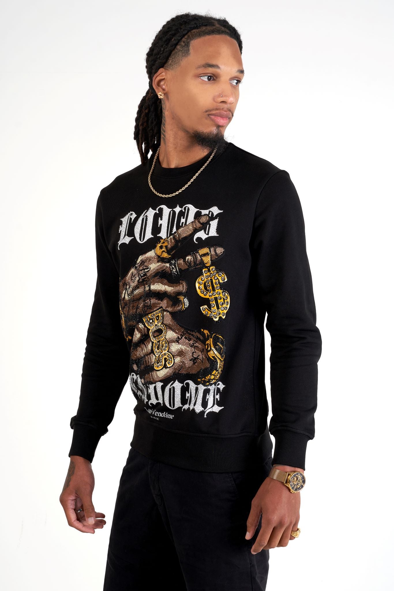 SUDADERA " BOSS" - NEGRO - LOUIS VENDOME PARIS | LV L46