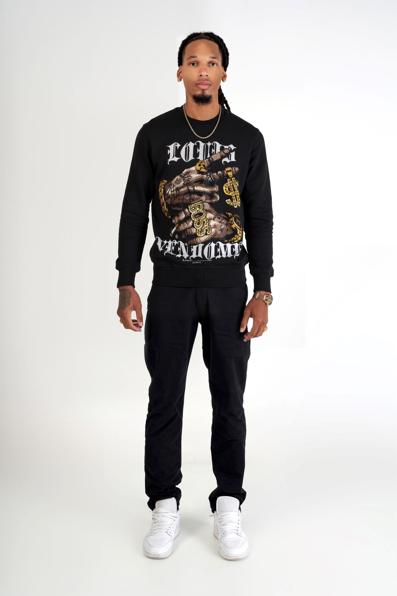 SUDADERA " BOSS" - NEGRO - LOUIS VENDOME PARIS | LV L46