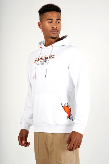 SUDADERA CON CAPUCHA "FASHION BEAR" - BLANCO/NARANJA - LOUIS VENDOME PARIS | LV L05