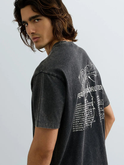 CAMISETA DE CORTE RELAJADO CON ESTAMPADO ÁGUILA - GRIS - REPLAY | M12BF .002.7242KG