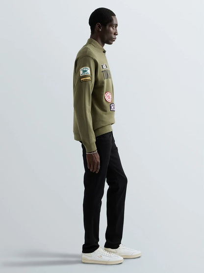 SUDADERA DE ALGODÓN CON PARCHES - VERDE - REPLAY | M13LR .001.7242NW