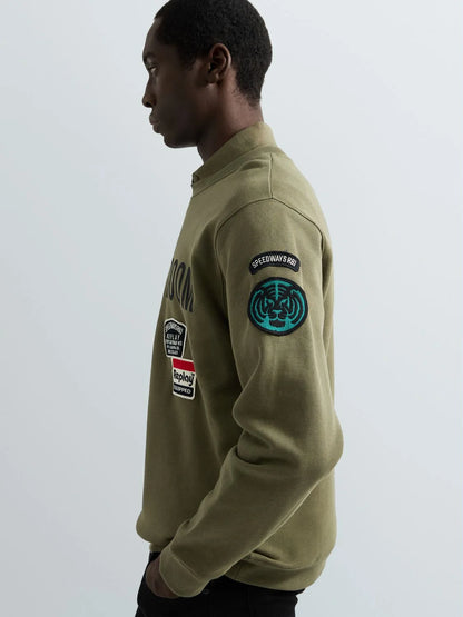 SUDADERA DE ALGODÓN CON PARCHES - VERDE - REPLAY | M13LR .001.7242NW